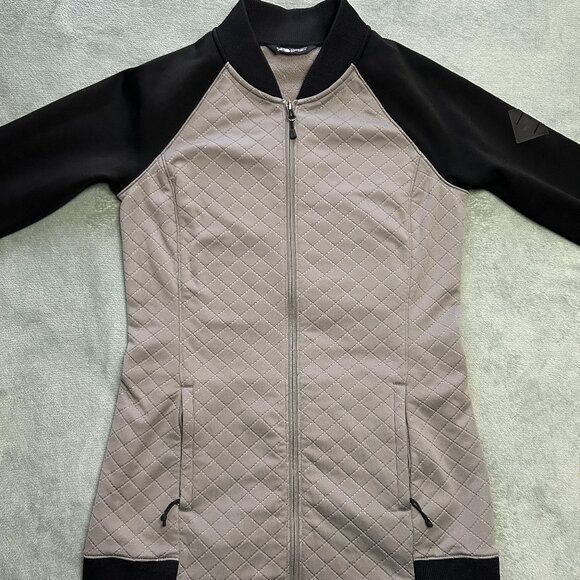 The North Face Jacket Womens Small Quilted Gray Black Full Zip Running Outdoors - Picture 2 of 15
